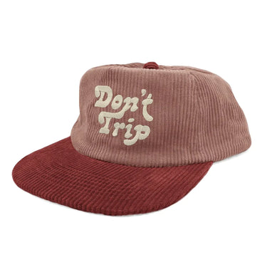 Don't Trip Two Tone Fat Corduroy Snapback - Pink/Red