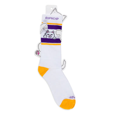 Peeking Nermal Socks - Purple/Gold