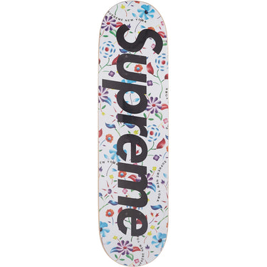 Airbrushed Floral Skate Deck - White
