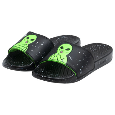 We Out Here Slides - Black/Neon Green