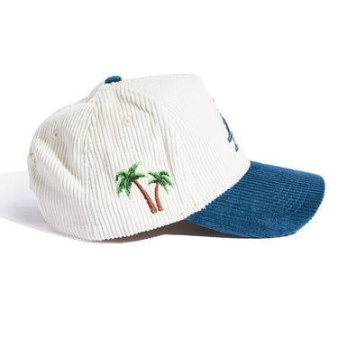 Paradise LA Corduroy Hat - Cream/Blue