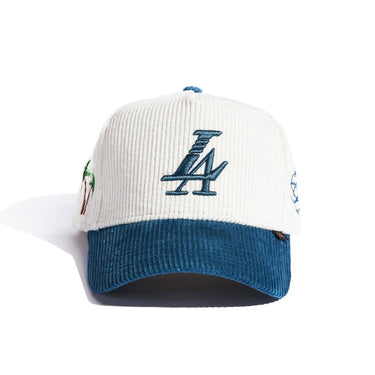 Paradise LA Corduroy Hat - Cream/Blue