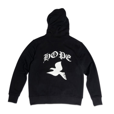 Peace & Hope Pullover Hoodie - Black