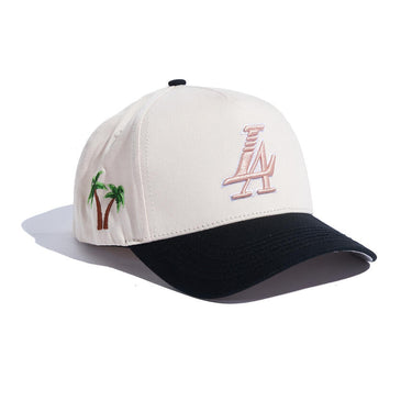 Paradise LA Hat - Cream/Black/Pink