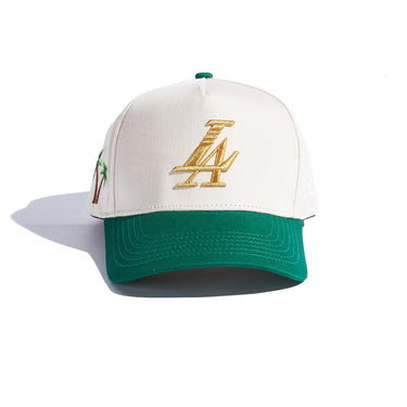 Paradise LA Hat - Cream/Green/Gold