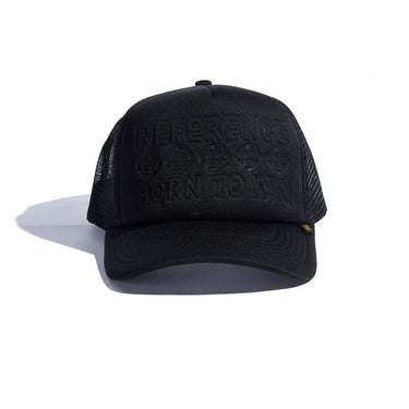 Tonal Embossed Trucker Hat - Black