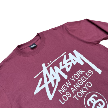 World Tour T-shirt L/S - Burgundy