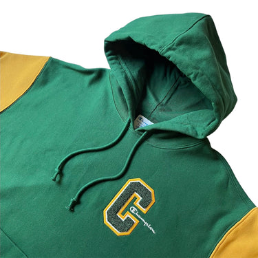 Reverse Weave Varsity Hoodie - Gold/Green