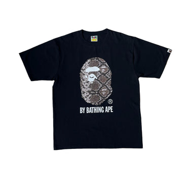 Snake Skin Brown Ape Head T-shirt - Black