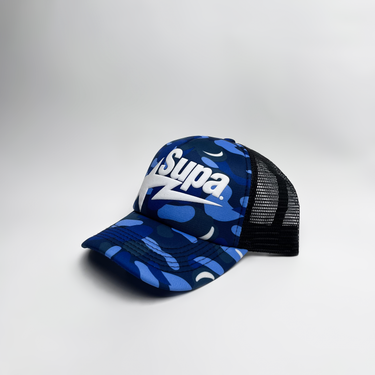 Supa Puff Sta' Trucker Hat - Blue Camo