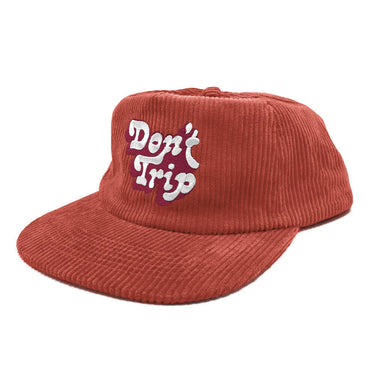 Don't Trip Fat Corduroy Snapback Hat - Brick