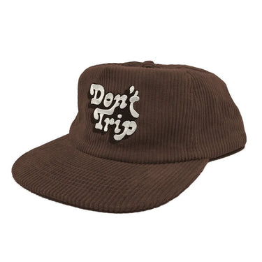 Don't Trip Fat Corduroy Snapback Hat - Brown