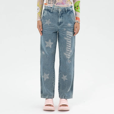 Kawaii Nerm Womens Wide Leg Denim Jeans