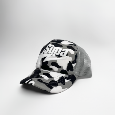 Supa Puff Sta' Trucker Hat - Gray Camo