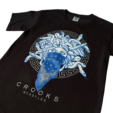 Medusa White/Blue T-shirt - Black
