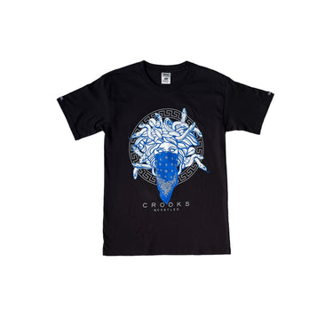 Medusa White/Blue T-shirt - Black