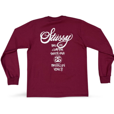 World Tour T-shirt L/S - Burgundy