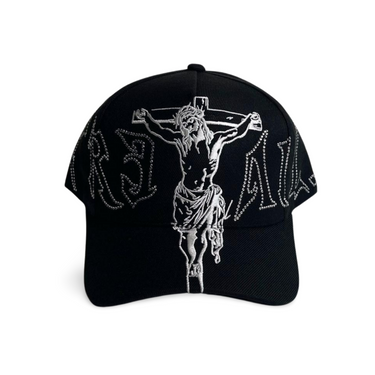 Christ Crystals Hat - Black