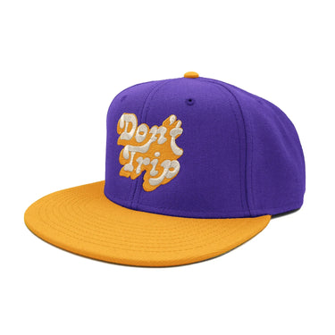 Don't Trip Six Panel Snapback Hat - Purple/Gold