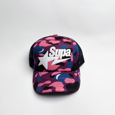 Supa Puff Sta' Trucker Hat - Pale Purple Camo