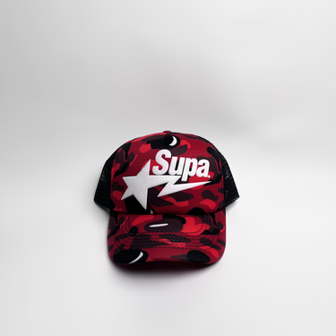 Supa Puff Sta' Trucker Hat - Red