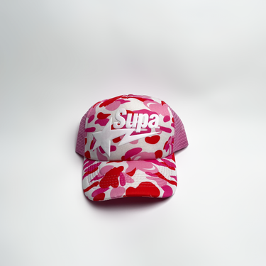 Supa Puff Sta' Trucker Hat - Pink Camo