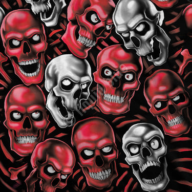 Skull Pile Red/Grey T-shirt - Black