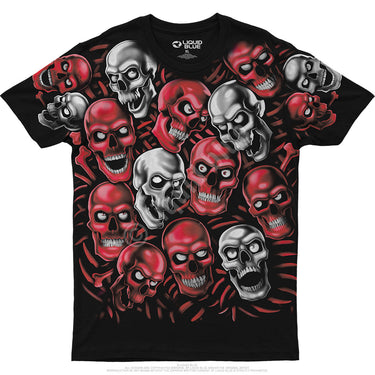 Skull Pile Red/Grey T-shirt - Black