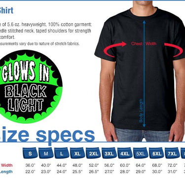 Spiral Bears Blacklight T-shirt - Black