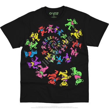 Spiral Bears Blacklight T-shirt - Black