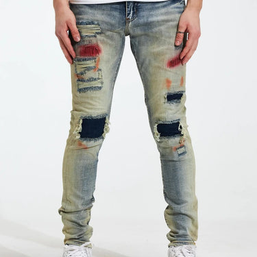 Levy Denim - Light Blue Patchwork