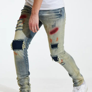 Levy Denim - Light Blue Patchwork
